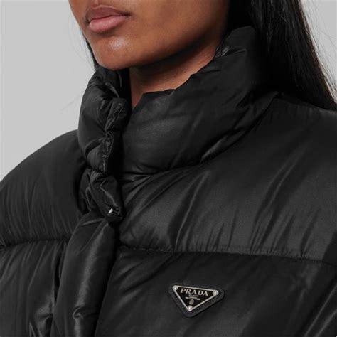 prada puffer vest womens|black prada puffer jacket cropped.